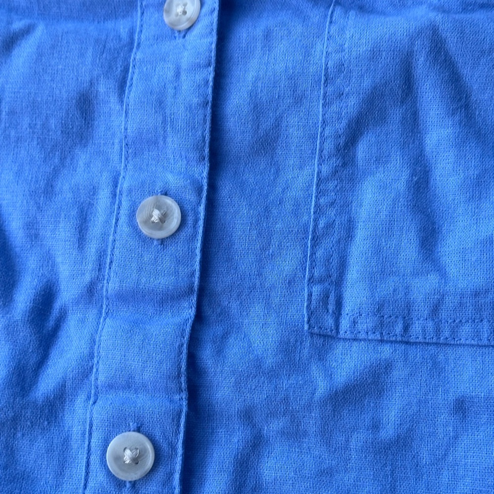 Universal Thread Blue Linen Women's Long Sleeve Adaptive Button-Down Shirt (XL) - Picture 8 of 10
